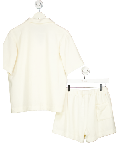 Bouguessa Cream Soft Cotton Shirt And Shorts Set UK S