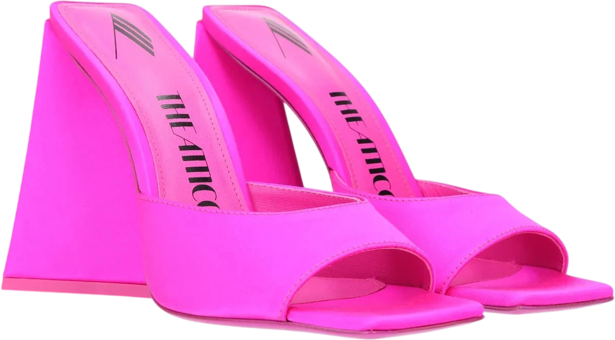 THE ATTICO Pink Satin 85mm Devon Sandals UK 3 EU 36
