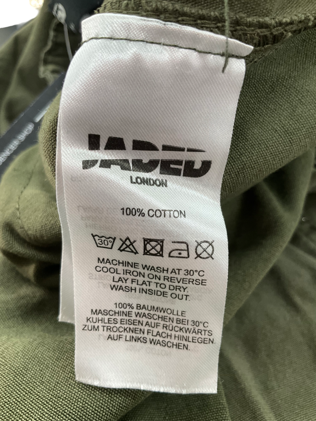 Jaded London Green Parachute Cargo Pants UK S