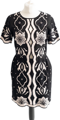 Alice McCall Black Cotton Lace Mebroidered Scalloped Hem "about You" Mini Dress UK 10