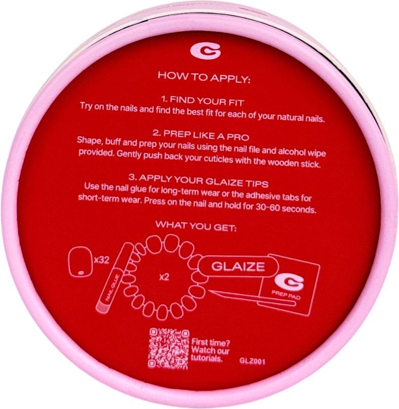 Glaize Press-on Nails Gold Reverse French 32 Reusable Nails