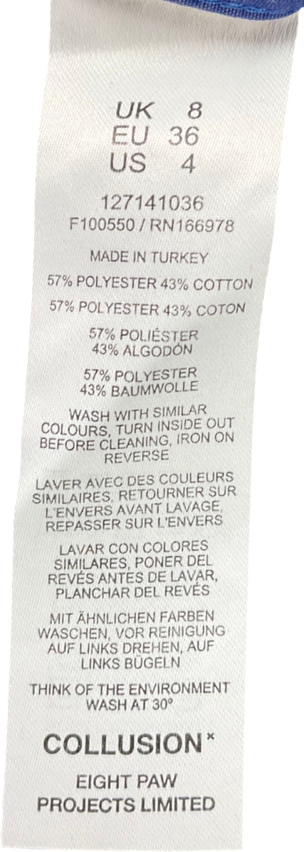 Collusion Blue Oversized Shirt In Navy Stripe UK 8