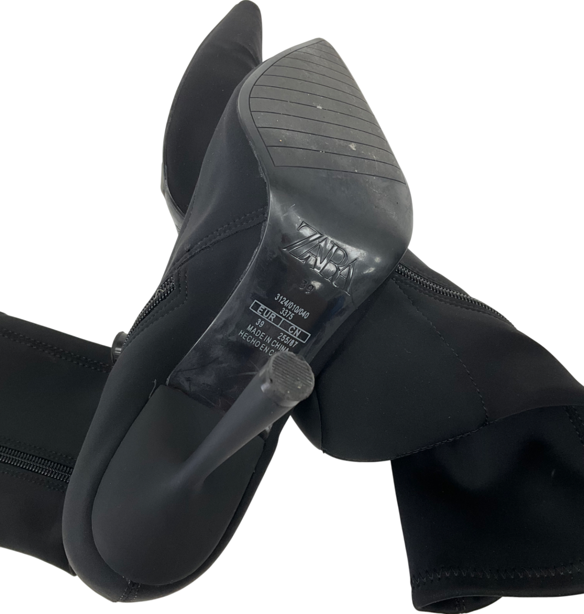 ZARA Black Bottine Talon Boots UK 6 EU 39 👠