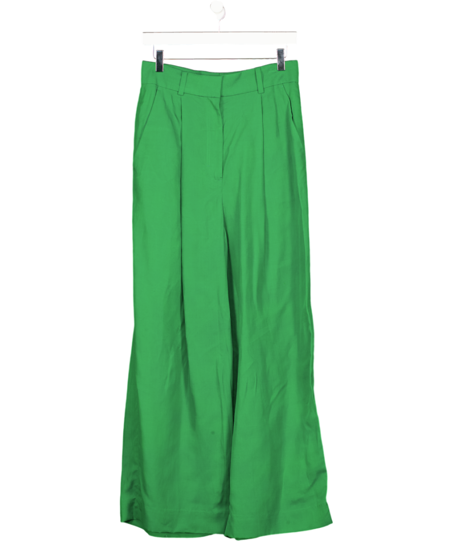 cos Green High-waisted Wide-leg Trousers UK 8