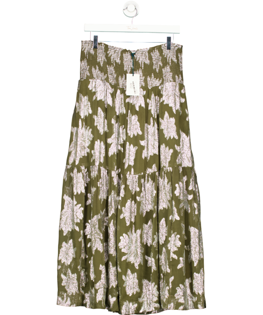 White Stuff Phoebe Jacquard Maxi Skirt In Green Multi UK 14