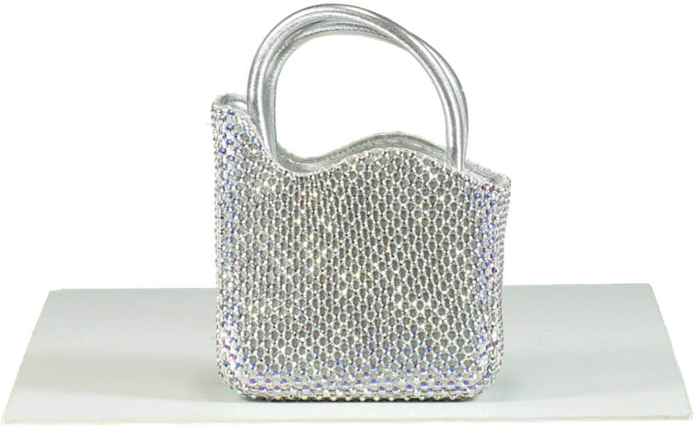 La Silla Metallic Mini Gilda Rhinestone Embellished Bag One Size