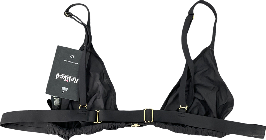 SKIMS Black Mesh Adjustable Strap Bikini Top UK XXL