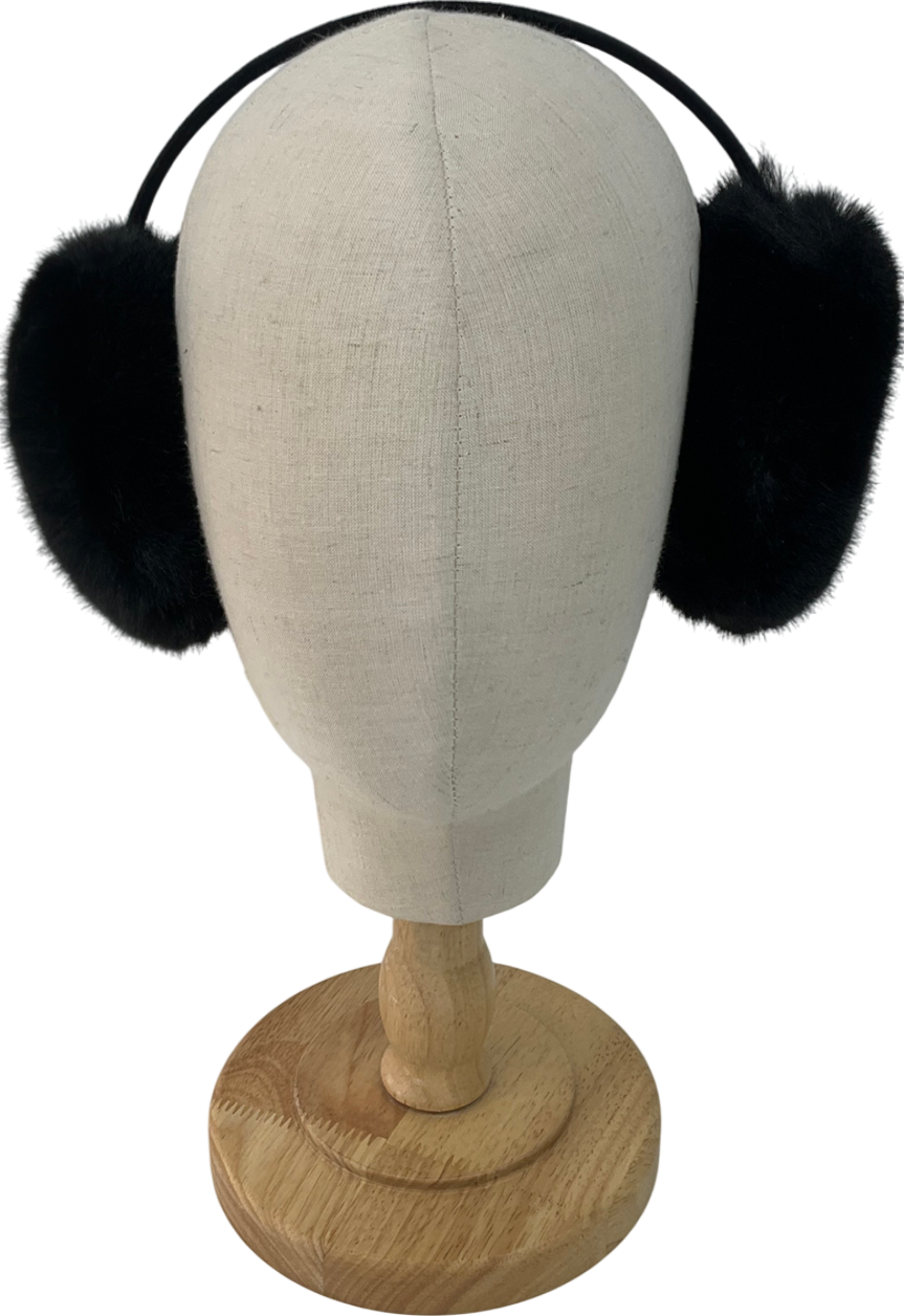 Black Faux Fur Ear Muffs One Size
