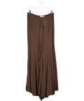 MANGO x Supriya Brown Lele Ruffled Front Seam Fluid Maxi Skirt UK S