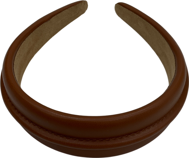 Brown Faux Leather Tan Headband One Size