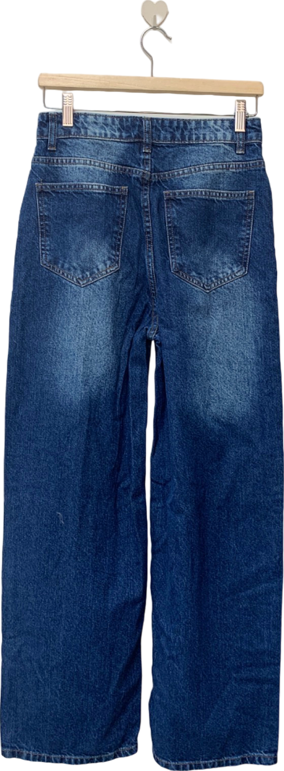 PrettyLittleThing Blue Wide Leg Jeans UK 10