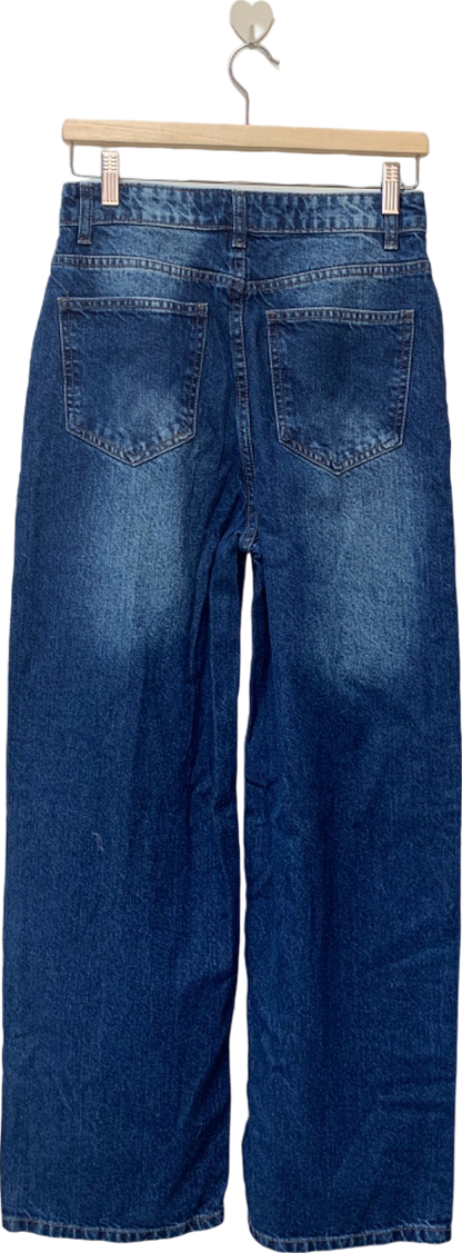 PrettyLittleThing Blue Wide Leg Jeans UK 10