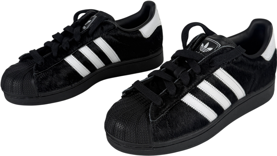 Adidas Superstar Ii Trainers Core Black White Black Pony UK 5.5 EU 38.5 👠