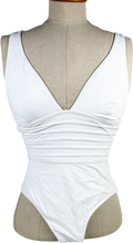 Sea level White De Luxe Plunge Longline One Piece UK 10