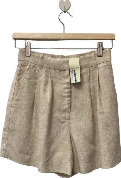 Abercrombie & Fitch Cream Linen Blend Shorts UK 6