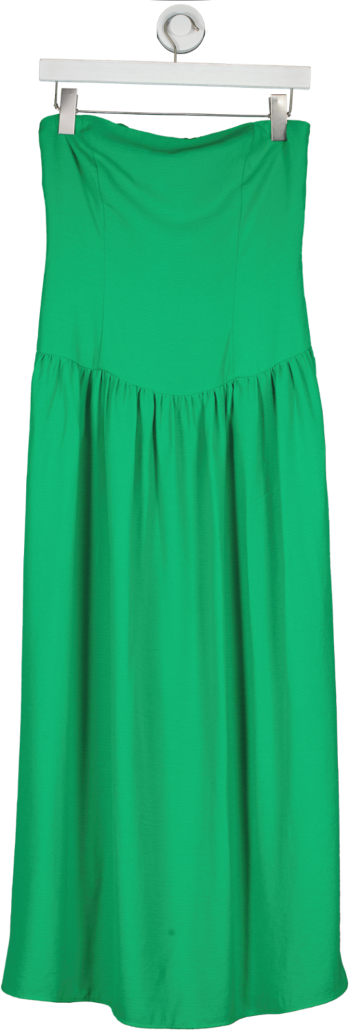 Franks London Green Strapless Midi Dress UK 8