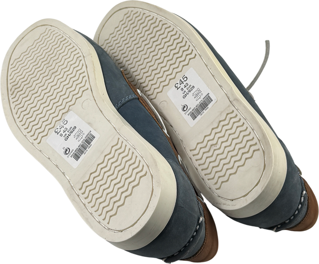 NEXT Blue Blue/brown/beige Leather Boat Deck Shoes UK 9 EU 43 👞