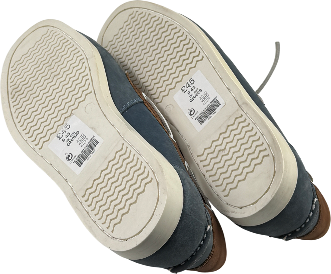 NEXT Blue Blue/brown/beige Leather Boat Deck Shoes UK 9 EU 43 👞