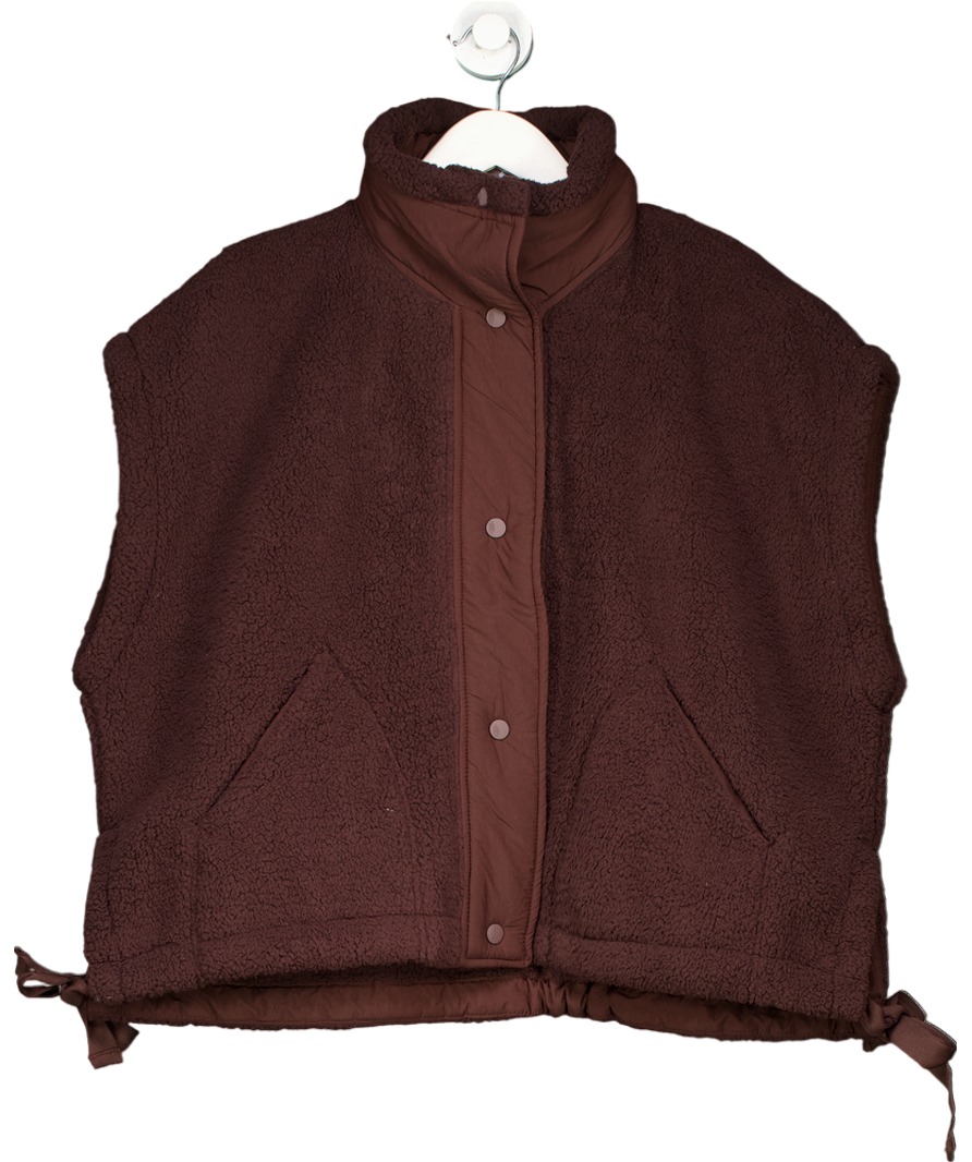Free People Brown Hit The Slopes Fleece Jacket UK S