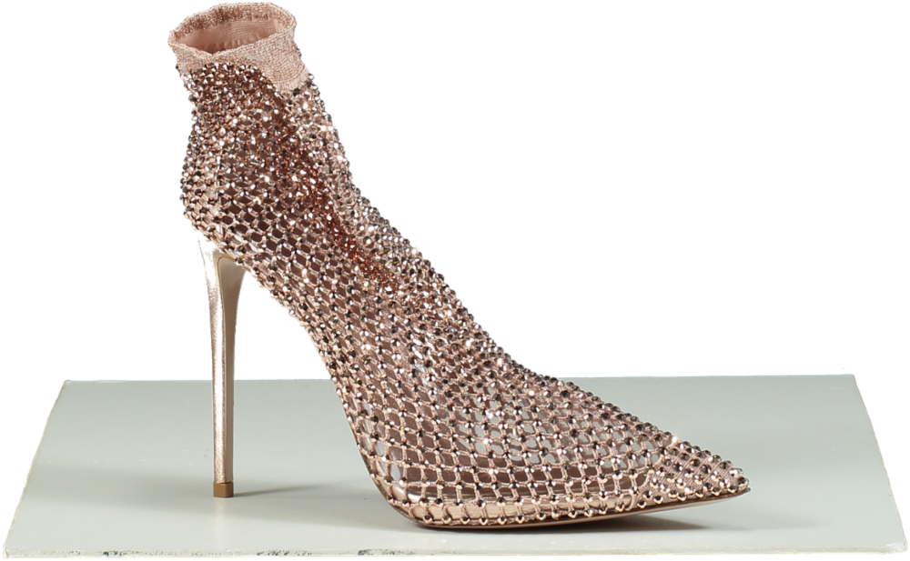 La Silla Pink Crystal Embellished Pointed Toe Pumps UK 6 EU 39 👠