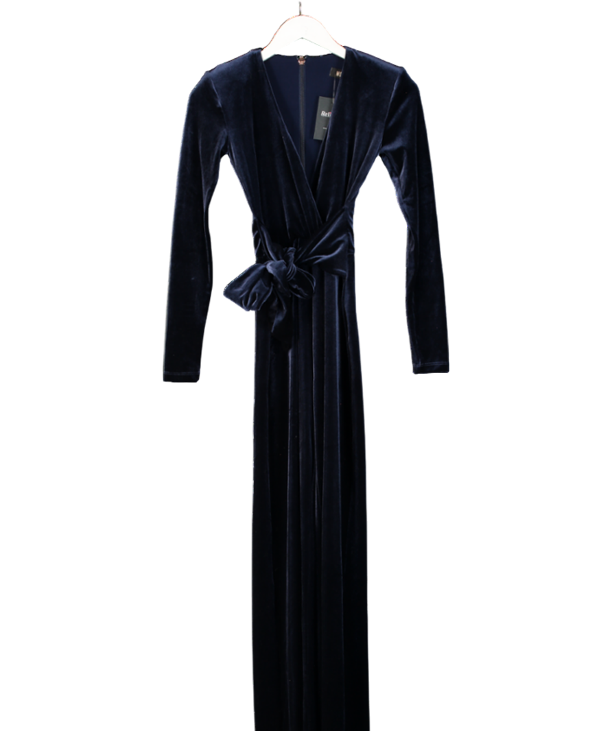 Nookie Blue Vamp Velvet Jumpsuit UK XS