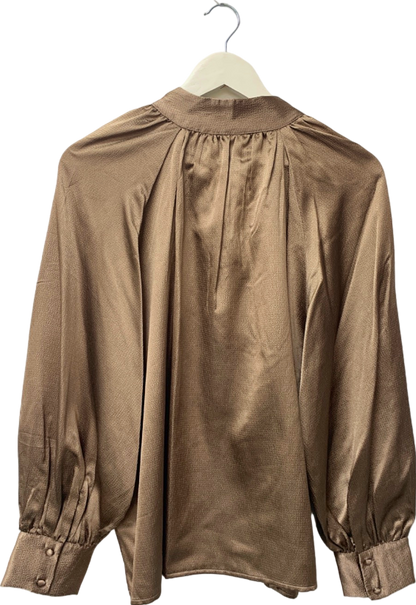 Tu Brown Tie Neck Blouse UK 18