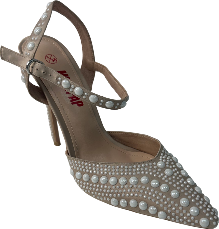 Misspap Nude Gem Heels UK 5 EU 38 👠