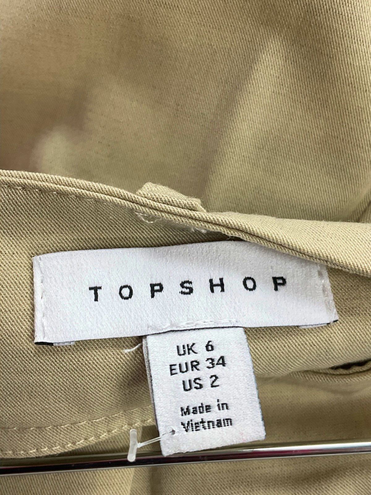 Topshop Khaki Wide Leg Trousers UK 6