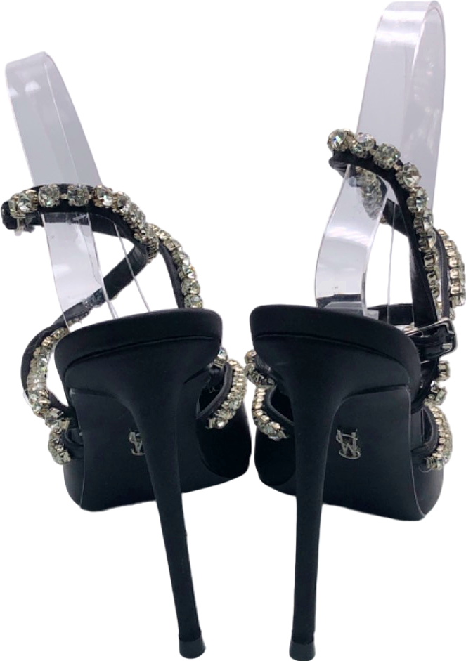 Steve Madden Black Crystal Embellished Heels UK 6.5 EU 39.5 👠