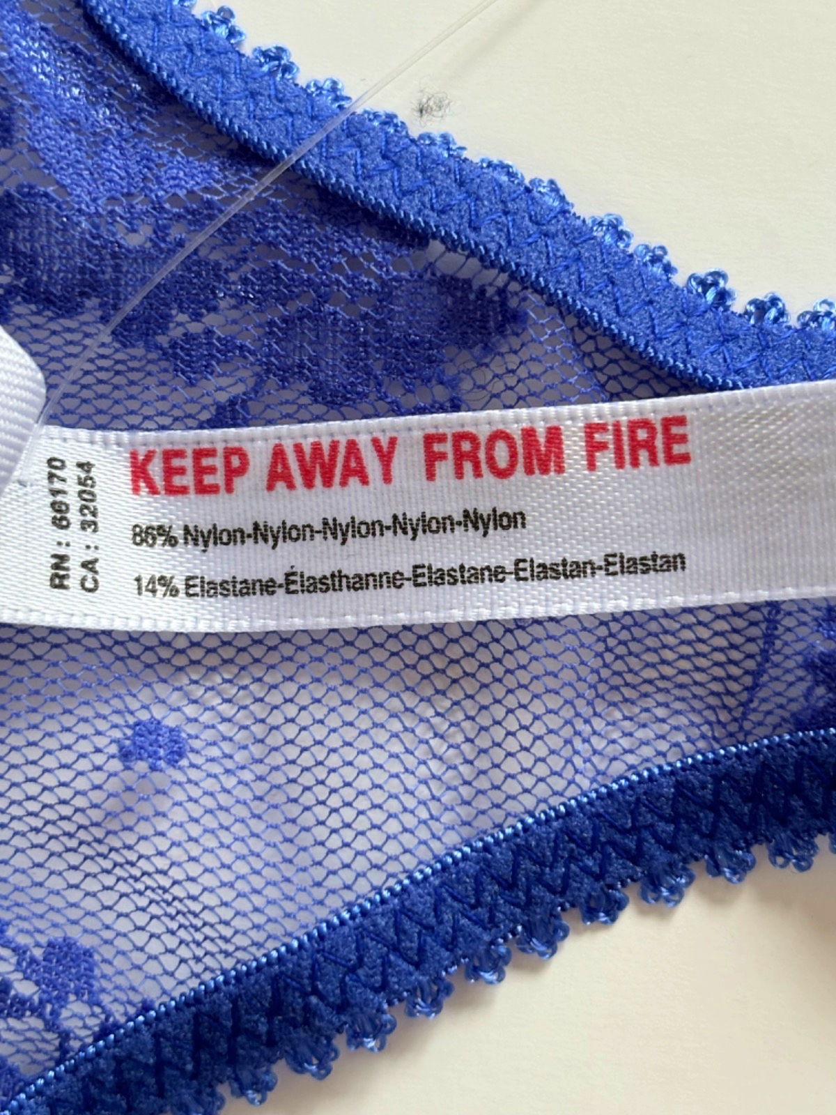 Out from Under Blue Lace Thong UK M