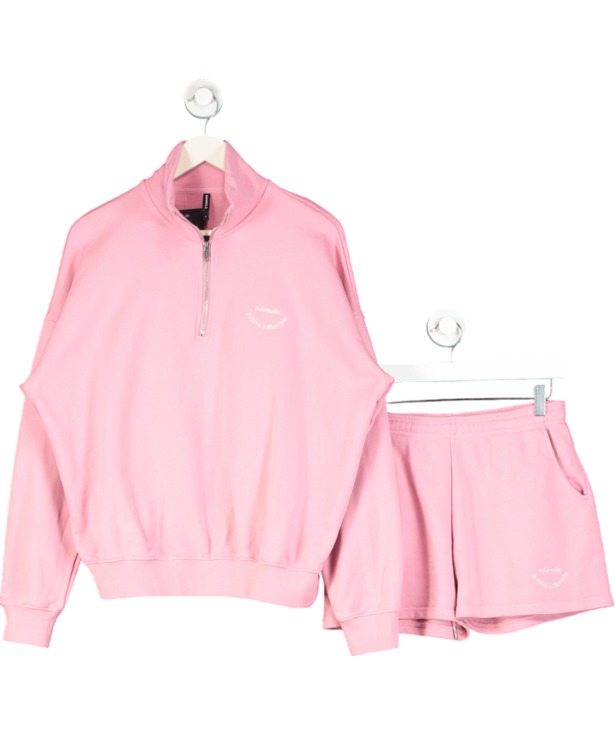 Adanola Pink Zip Sweatshirt And Shorts Set UK S