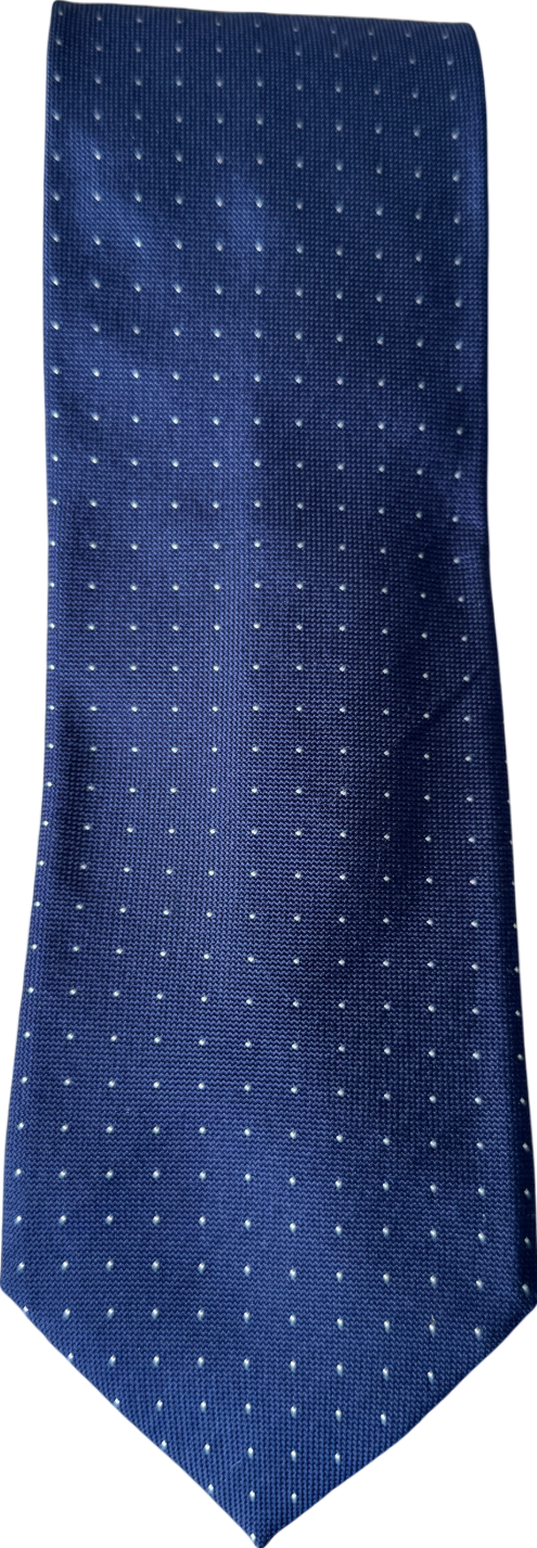 Prada Blue 100% Silk Polka Dot Tie One Size