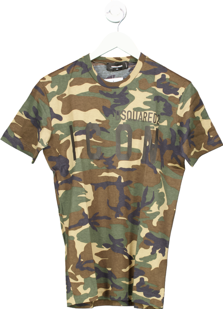 Dsquared2 Camouflage Icon Logo T-Shirt UK XS