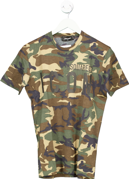 Dsquared2 Camouflage Icon Logo T-Shirt UK XS