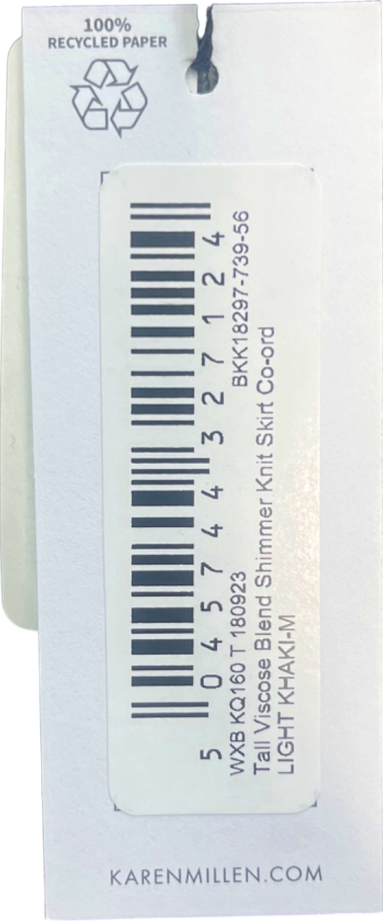 Karen Millen Light Khaki Tall Viscose Blend Shimmer Knit Skirt Co-ord UK 12