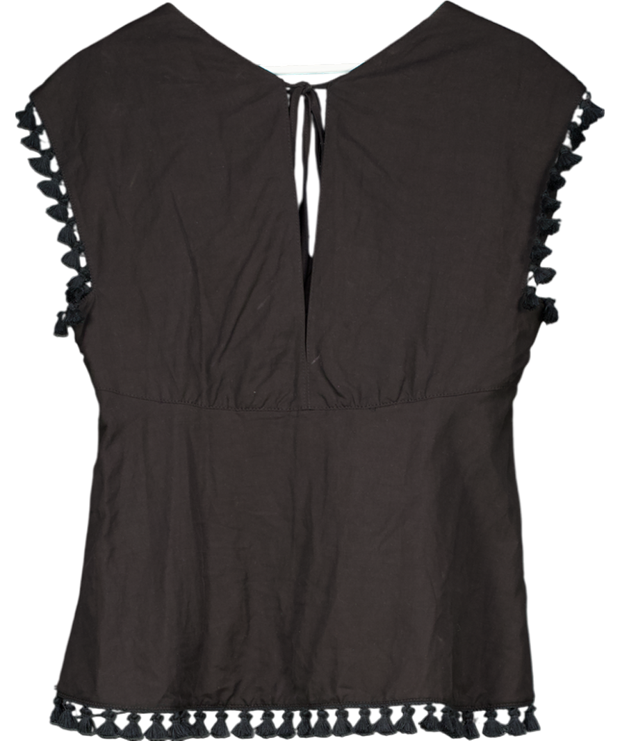 Dorothee Schumacher Black Tassel trim Top UK S