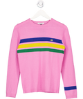 Bella Freud Pink Striped Cashmere-blend Sweater UK M