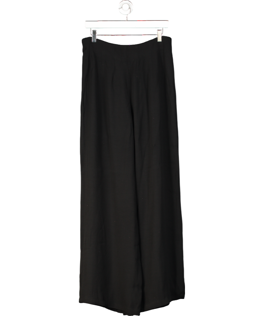 ghost Black Senna Crepe Wide Leg Trousers UK M