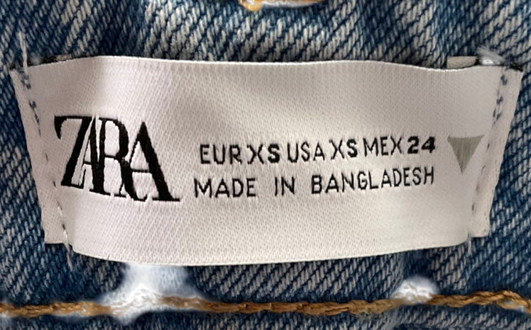 ZARA Blue Denim Crossover Midi Skirt UK XS