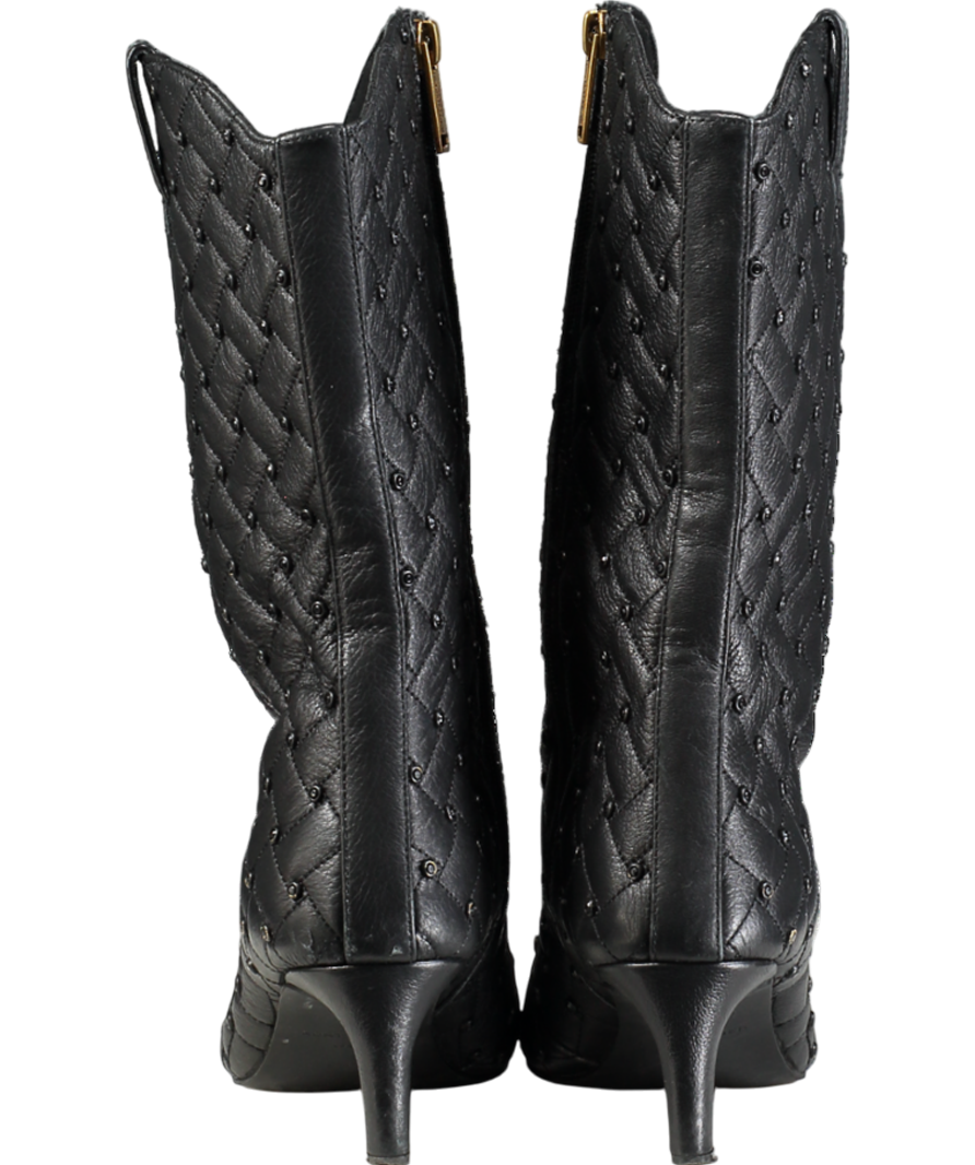 Kurt Geiger Black Regent Crystal Boot UK 4 EU 37 👠