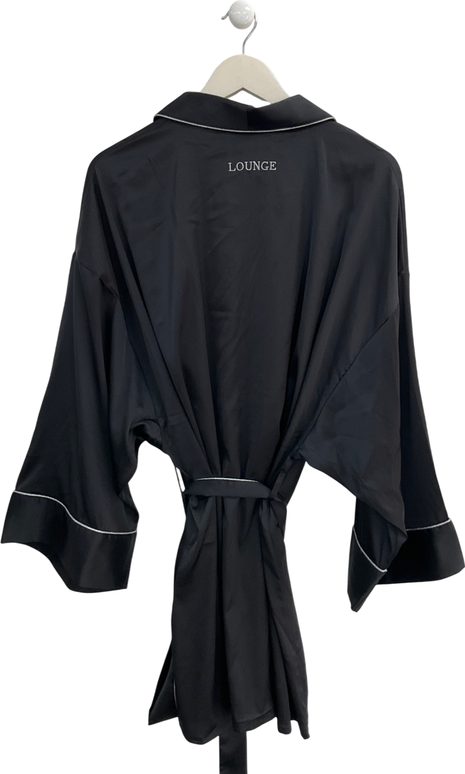 Lounge Underwear Black Sparkle Satin Robe UK XL/XXL