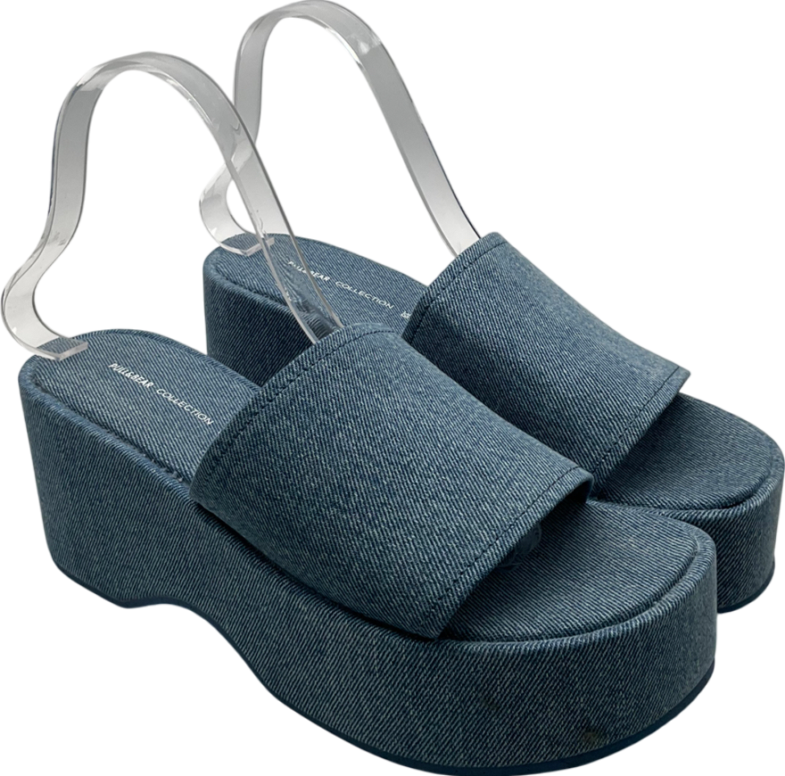 Pull&Bear Blue Denim Platform Sandals UK 5 EU 38 👠