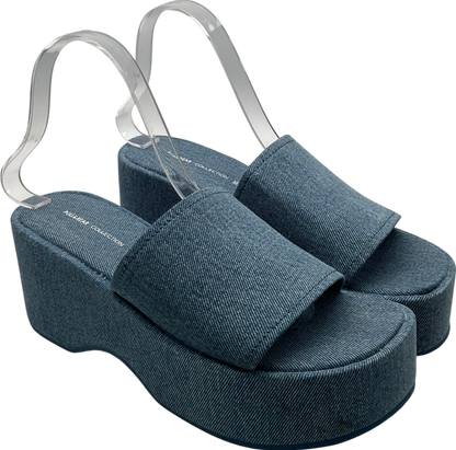 Pull&Bear Blue Denim Platform Sandals UK 5 EU 38 👠