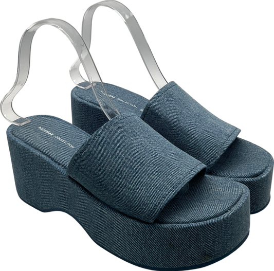 Pull&Bear Blue Denim Platform Sandals UK 5 EU 38 👠