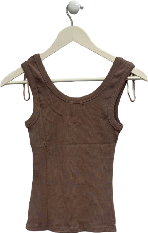 New Look Brown Wide Trim Top UK 6
