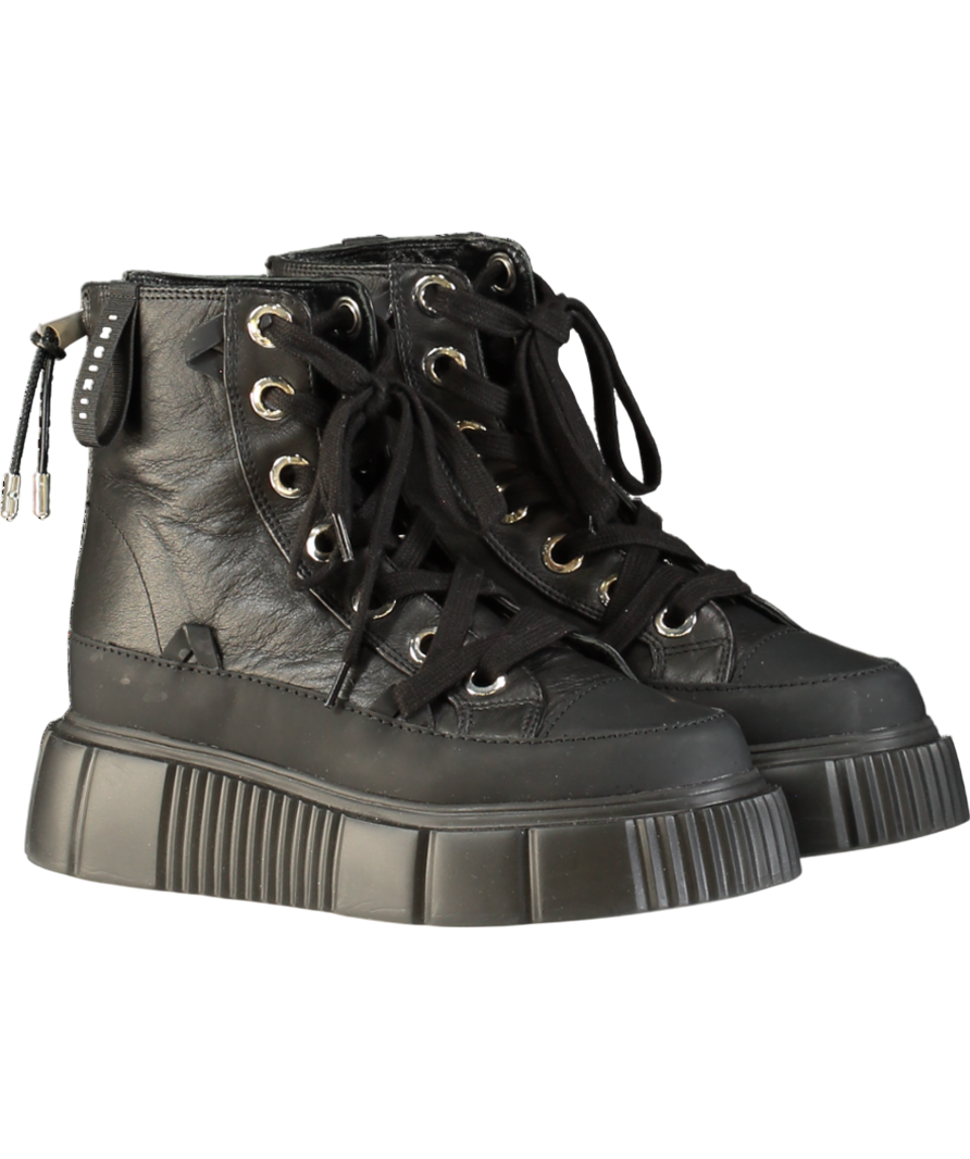 INUIKII Leather Matilda Black Platform Sneaker  Boots UK 5 EU 38 👠