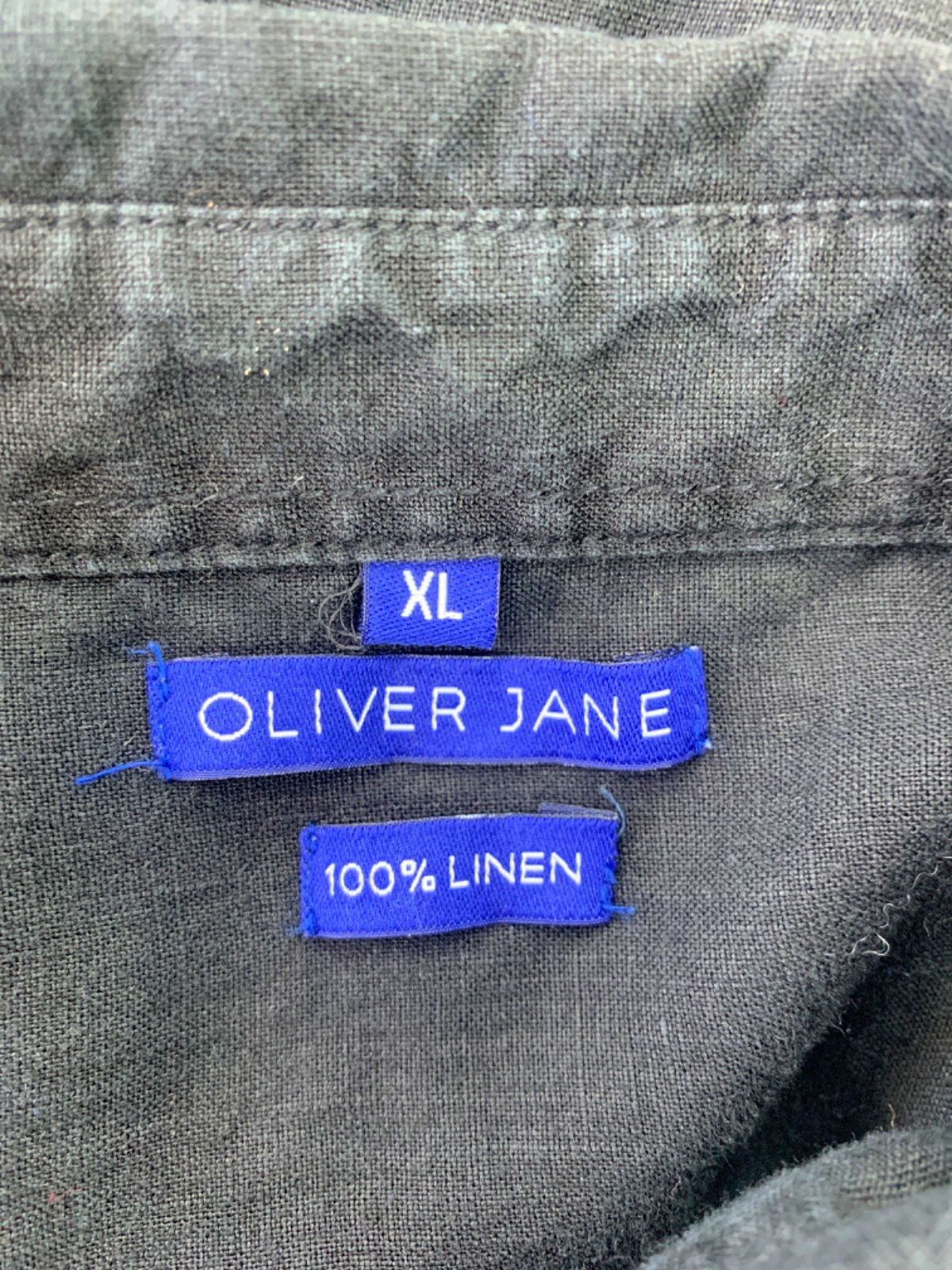 Oliver Jane Black Linen Shirt XL