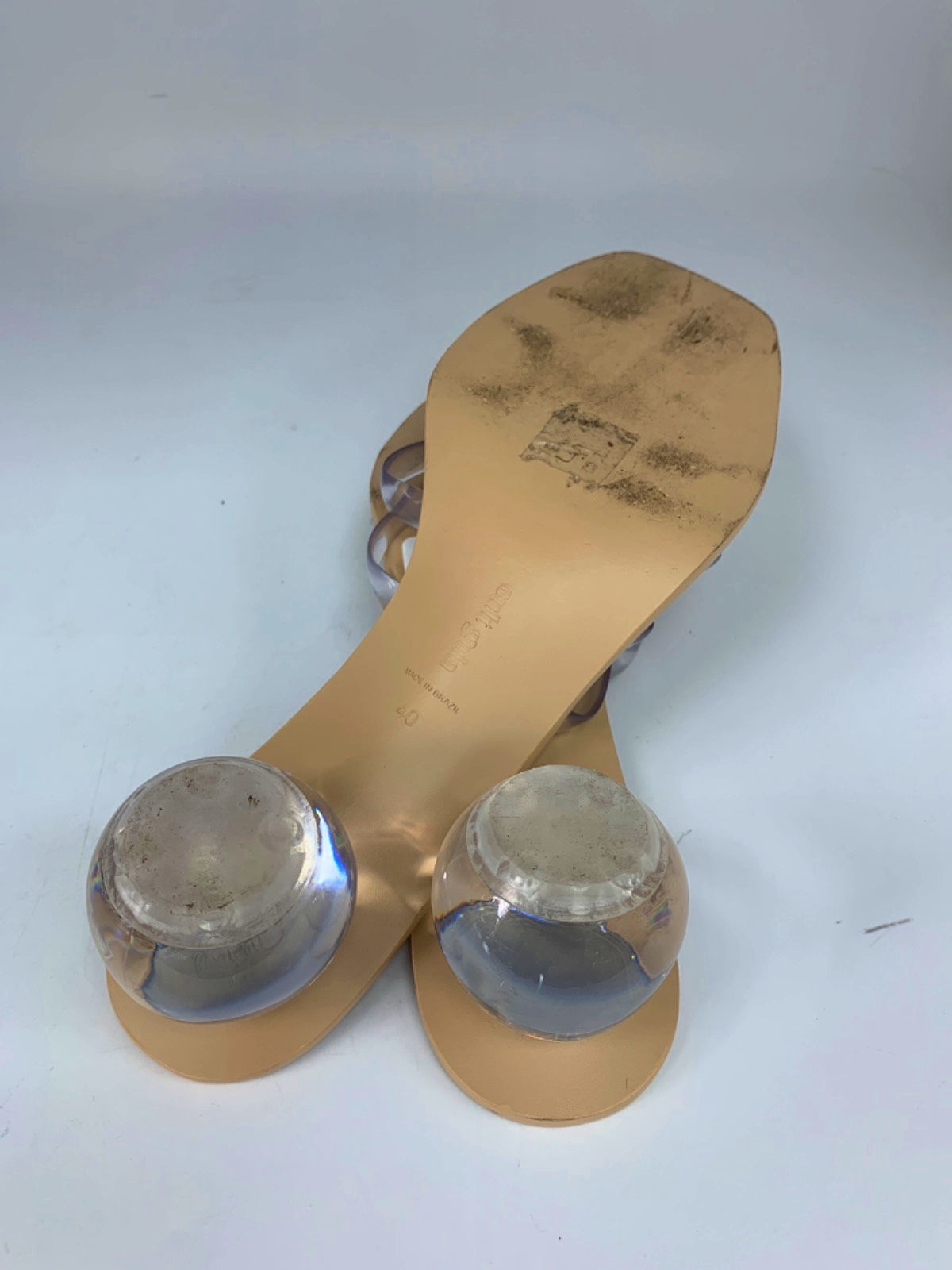 Cult Gaia Clear Transparent Mule Sandals with Glass Heel UK 7