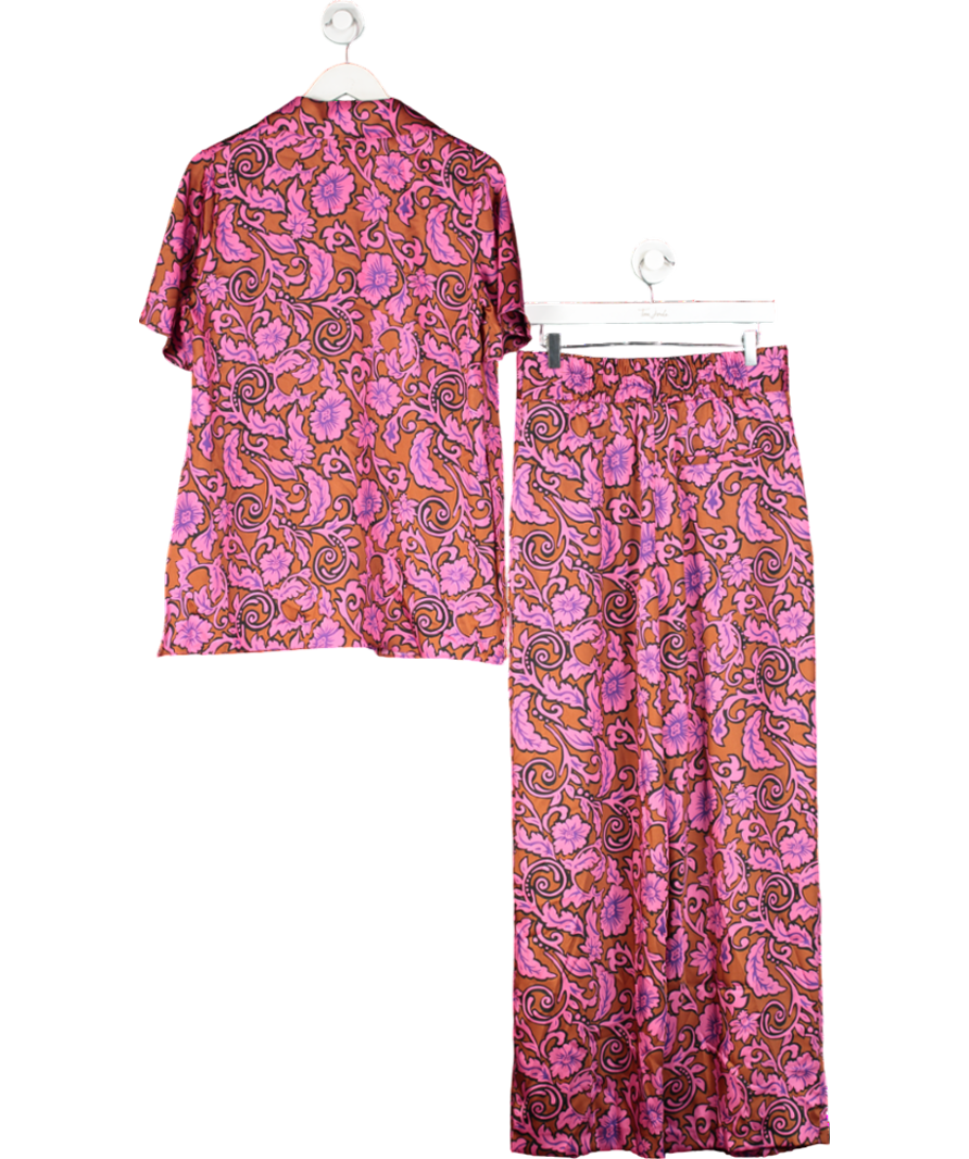 River Island Pink 90s Poolside Shirt And Trouser Set UK 12