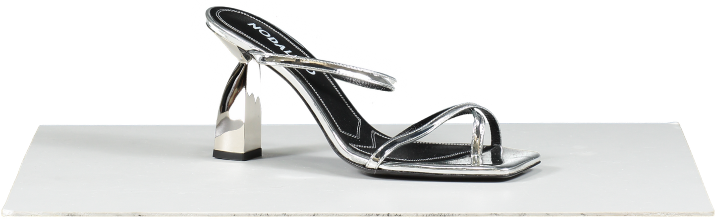 nodaleto Metallic Silver Angel Heeled Sandals UK 6 EU 39 👠